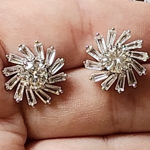 New Certified Moissanite Earrings, 1.0 ct